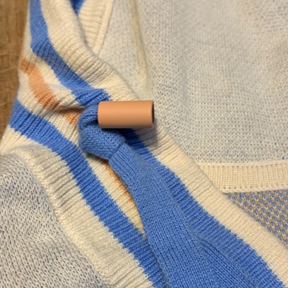 Zimmerman Nautical Hooded Mini Sweater Dress Beach Coverup Blue Orange Size 6 - Picture 9 of 11